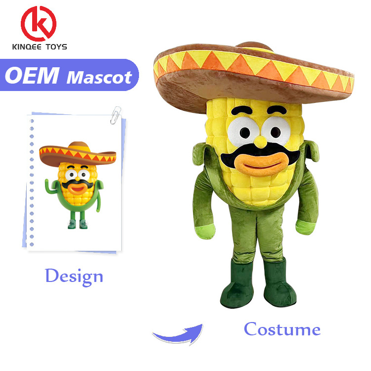 Kinqee Custom Cosplay Unisex Inflatable Cartoon Character Playground Dress up Mascot Costume Adult Corn Costumes