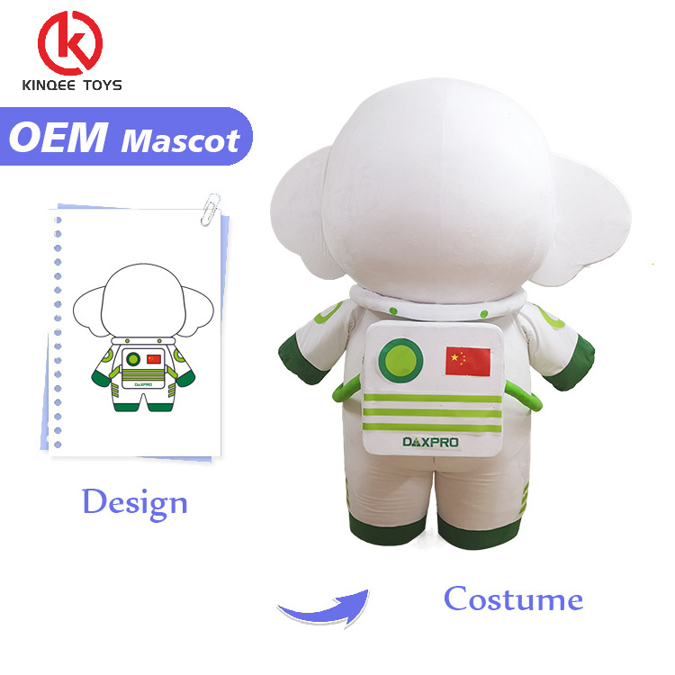 Kinqee animal costume props cartoon elephant mascot costume customized walking effect doll custom mascot costume design