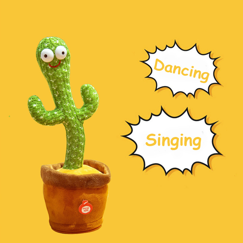 Electric Swing Dancing Cactus Play Music Singing Stuffed Plants China Factory's Best Electronic Plush Toy