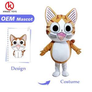 Kinqee Custom Commercial Cosplay Cat Mascot Advertising Party Animal Cartoon Custom Character Costume Kids adult