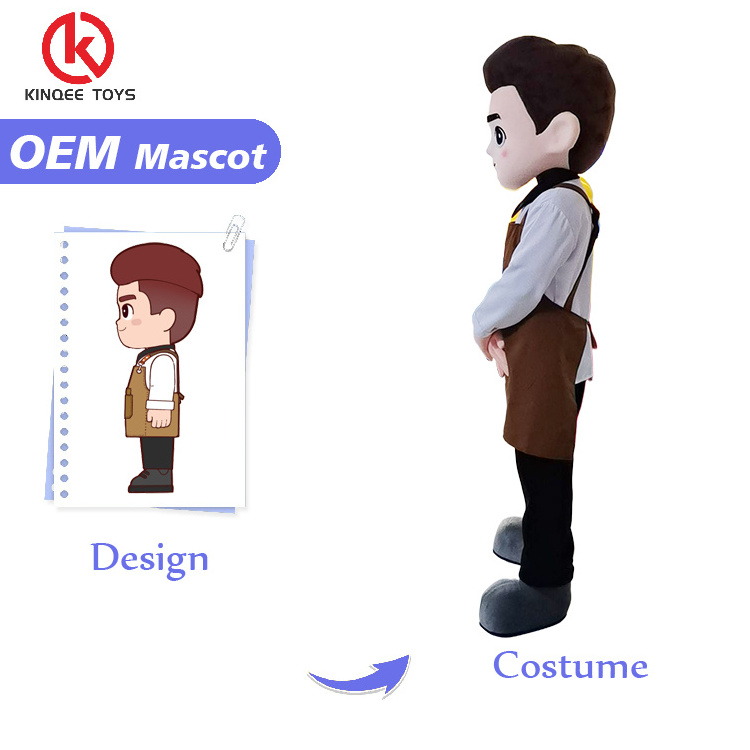 Kinqee Advertising Boy Mascot Costume Custom Made Used Cartoon Character Custom Engrave High Quality Mascots Costumes For Party