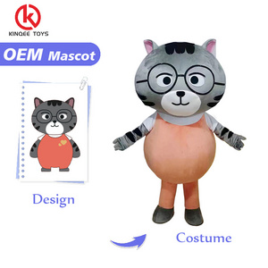 Kinqee Customized plush mascot costume movie game cartoon character mascot Custom cute cat Mascot Costume