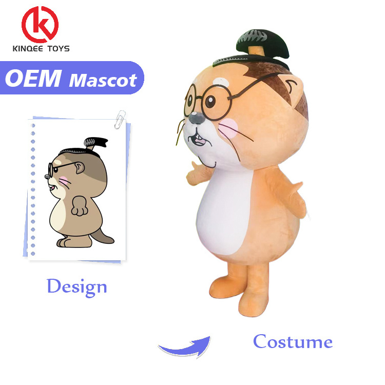 Kinqee High quality Chinese figure adult mascot costumes are professionally customized cartoon Otter costumes