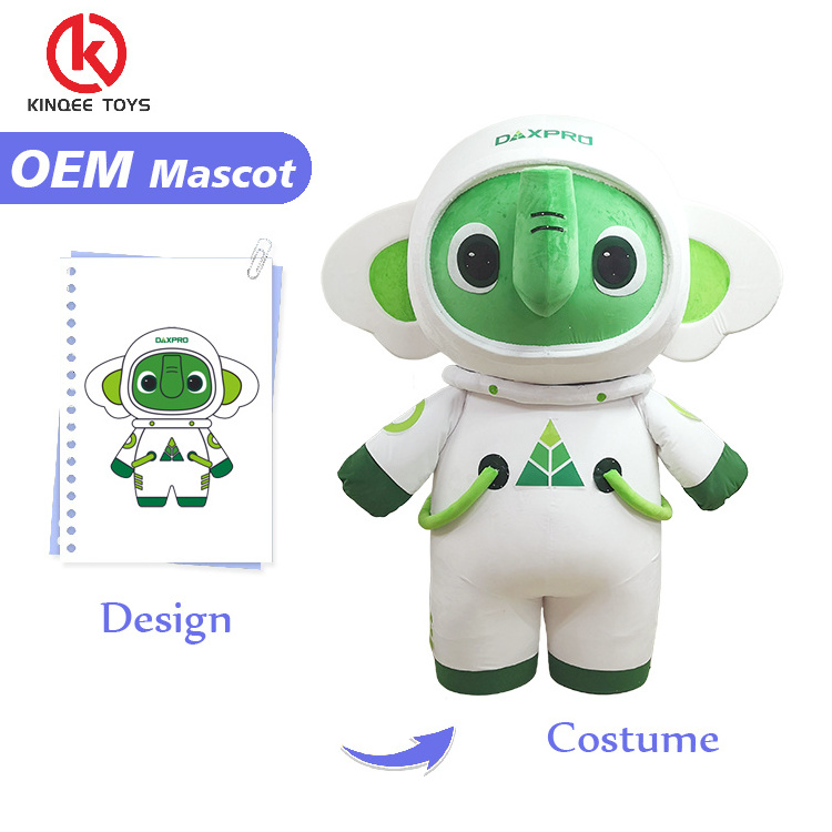 Kinqee animal costume props cartoon elephant mascot costume customized walking effect doll custom mascot costume design