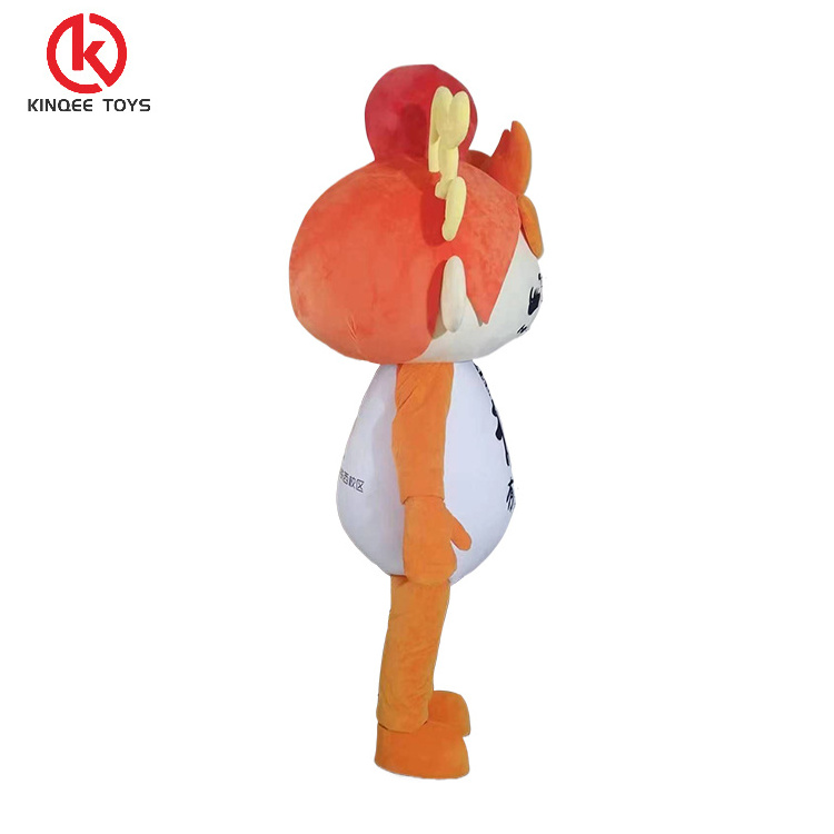 Kinqee Advertising Figure Mascot Costume Custom Made Used Cartoon Character soft plush walking funny animal mascot costume