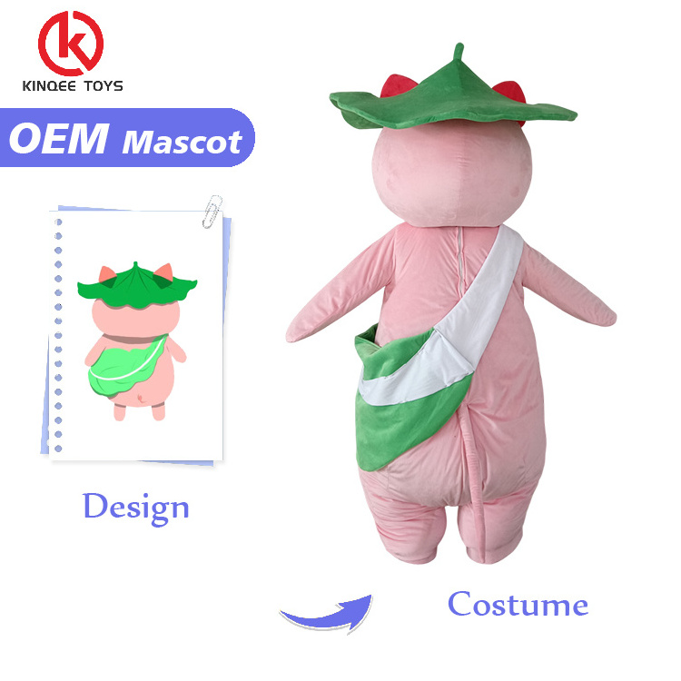 Kinqee Excellent Product Popular Party Dress Cute Animal Plush Pig Mascot Costume Custom Inflatable Giant Mascot Costume