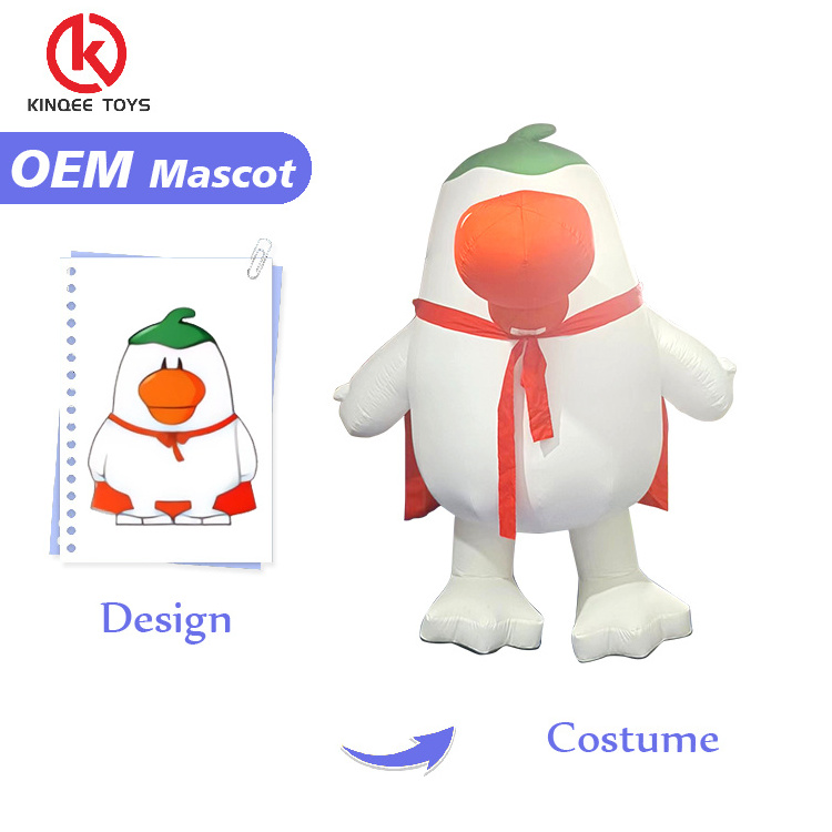 Kinqee Custom Plush mascot cosplay clothing Inflatable Penguin 2 m/2.6 m custom animal bird walking mascot Inflatable costume