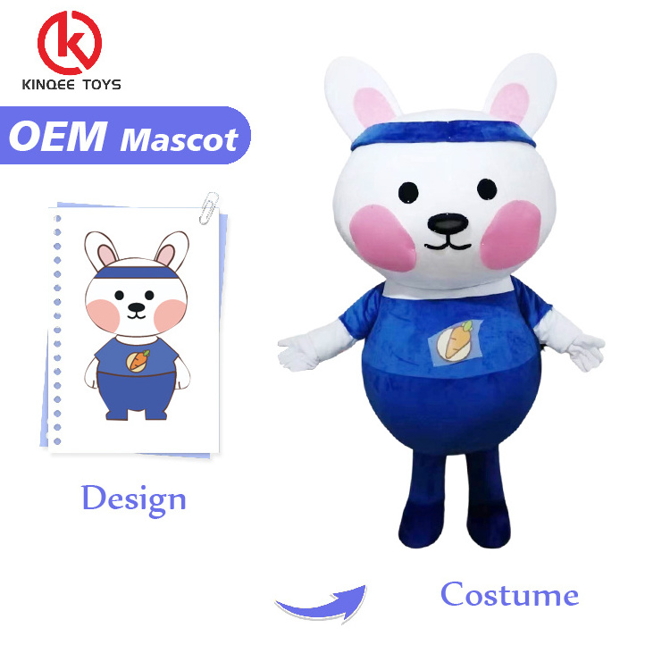 Kinqee High Quality Best Selling Soft Plush Fabric Funny Rabbit Costumes Bug Bunny Costumes Mascot For Adults