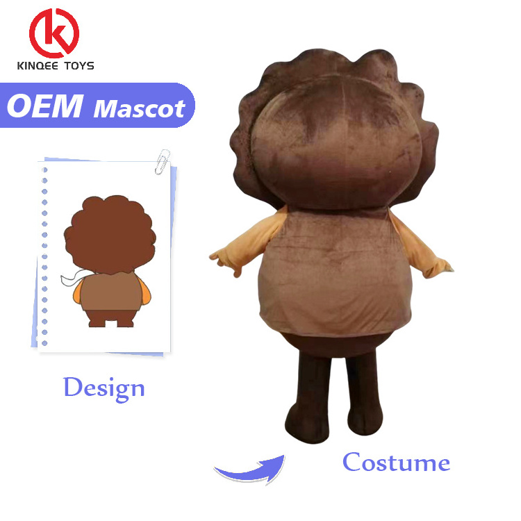 Kinqee Custom cartoon lion mascot uniform walking effect animal mascot costume doll design customized mascot suit