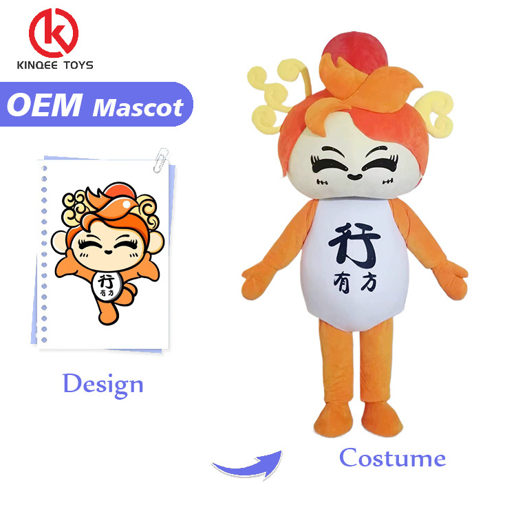 Kinqee Advertising Figure Mascot Costume Custom Made Used Cartoon Character soft plush walking funny animal mascot costume