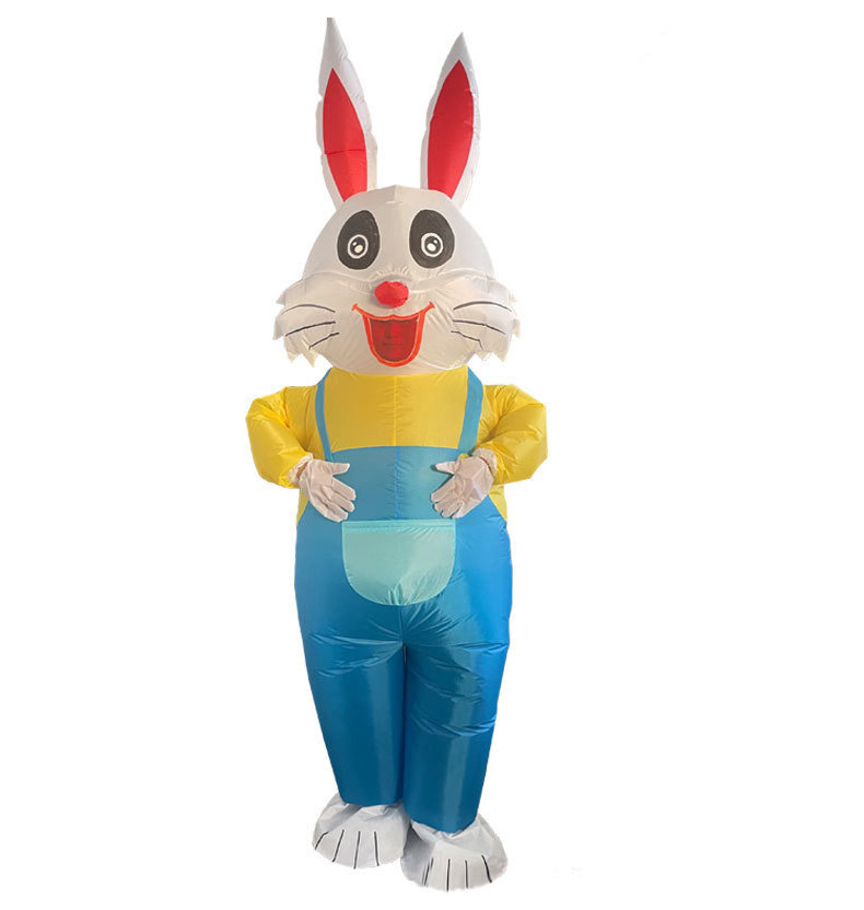 Easter Costume Rabbit Inflatable Suit Cosplay Props Blow Suit Halloween Rave Party Suit Unisex Animal character costume