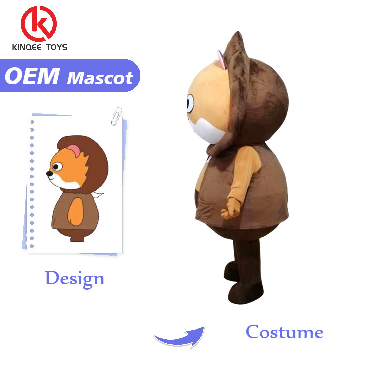 Kinqee Custom cartoon lion mascot uniform walking effect animal mascot costume doll design customized mascot suit