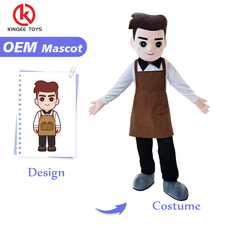 Kinqee Advertising Boy Mascot Costume Custom Made Used Cartoon Character Custom Engrave High Quality Mascots Costumes For Party