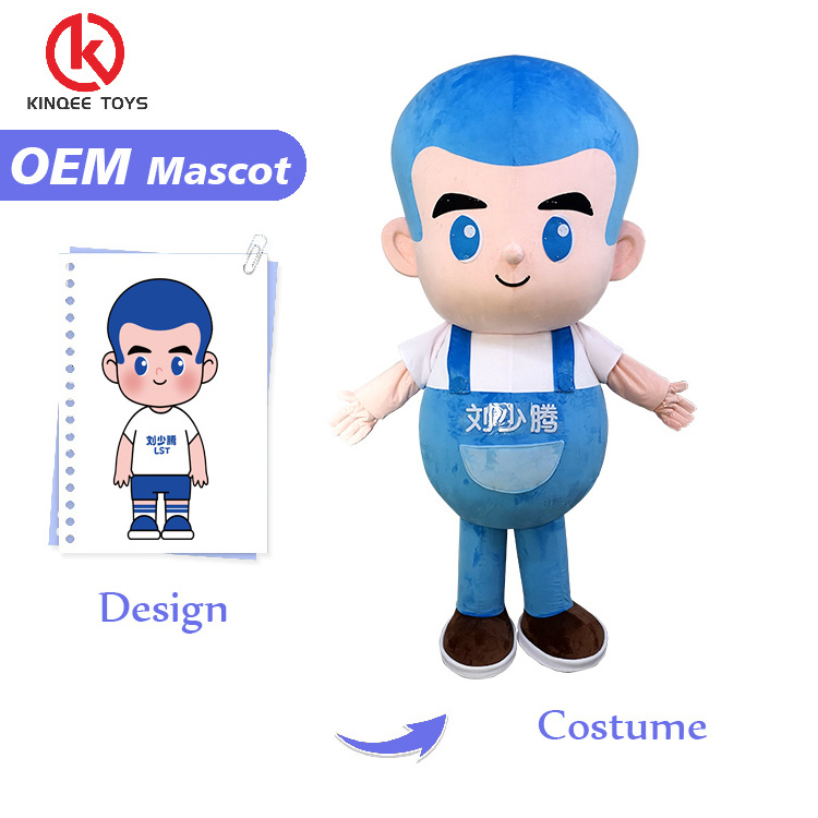 Kinqee Cheap inflatable Chinese figure adult mascot costumes are professionally customized cartoon boy costumes