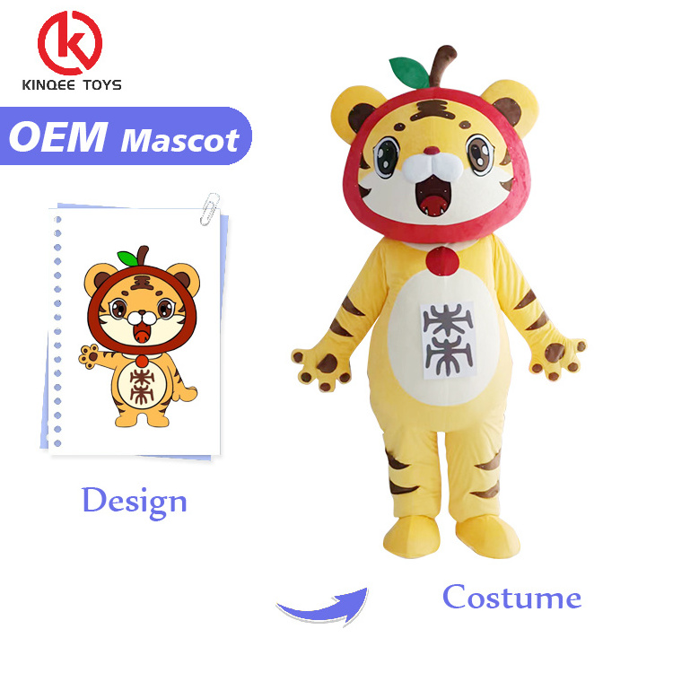 Kinqee Enjoyment Advertising Adults Inflatable Mascot Costume Custom Cartoon Character Custom Tiger Mascots Costumes For Party