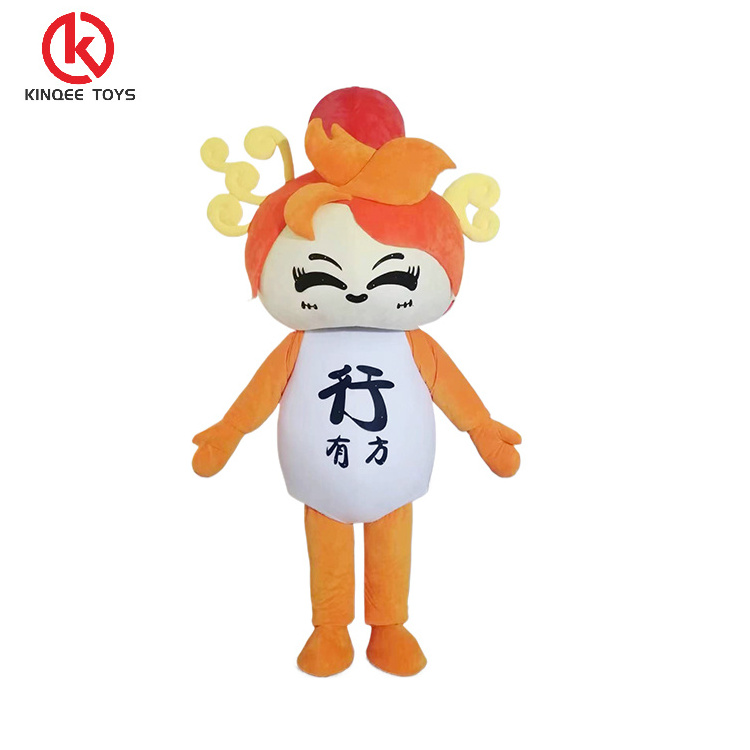 Kinqee Advertising Figure Mascot Costume Custom Made Used Cartoon Character soft plush walking funny animal mascot costume