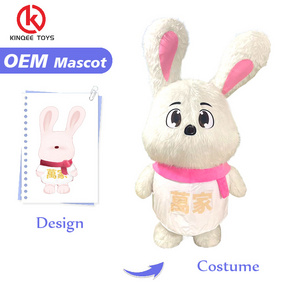 Kinqee customized Plush mascot cosplay clothing Inflatable bunny custom animal panda rabbit bear walking mascot costume