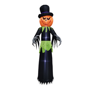 Halloween witch inflatable custom punpkin party with colorful lights festival decoratuins Inflatable Pumpkin