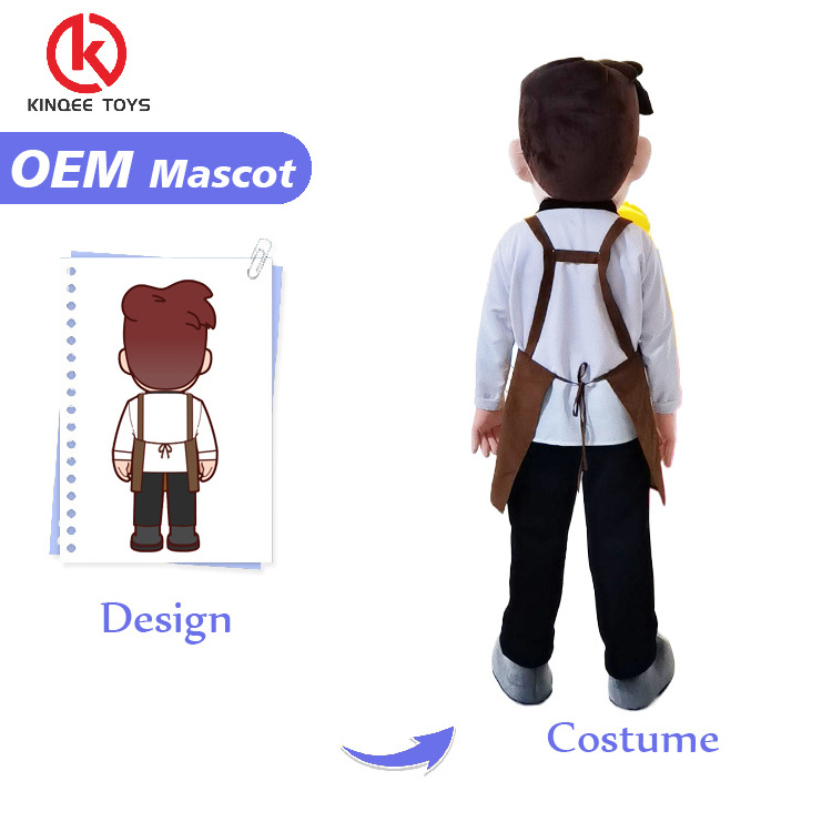 Kinqee Advertising Boy Mascot Costume Custom Made Used Cartoon Character Custom Engrave High Quality Mascots Costumes For Party