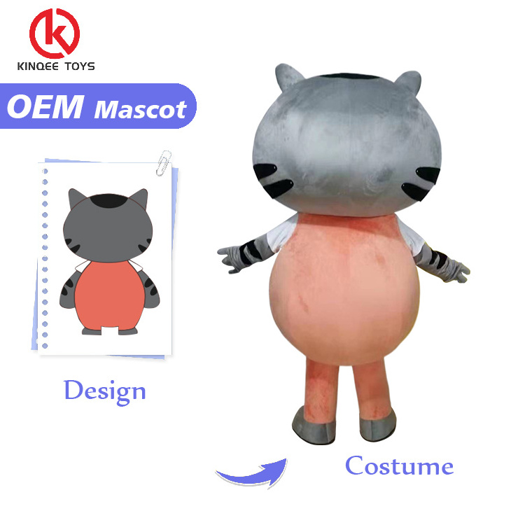 Kinqee Customized plush mascot costume movie game cartoon character mascot Custom cute cat Mascot Costume