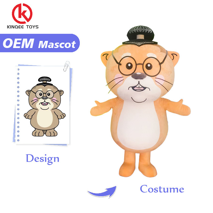 Kinqee High quality Chinese figure adult mascot costumes are professionally customized cartoon Otter costumes