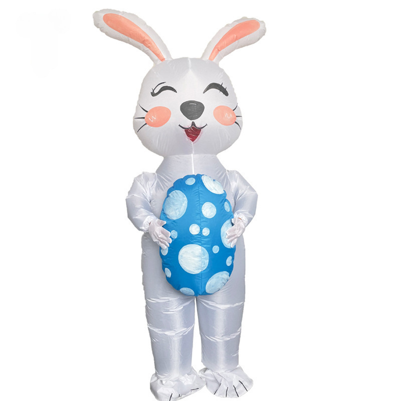 Easter Costume Rabbit Inflatable Suit Cosplay Props Blow Suit Halloween Rave Party Suit Unisex Animal character costume