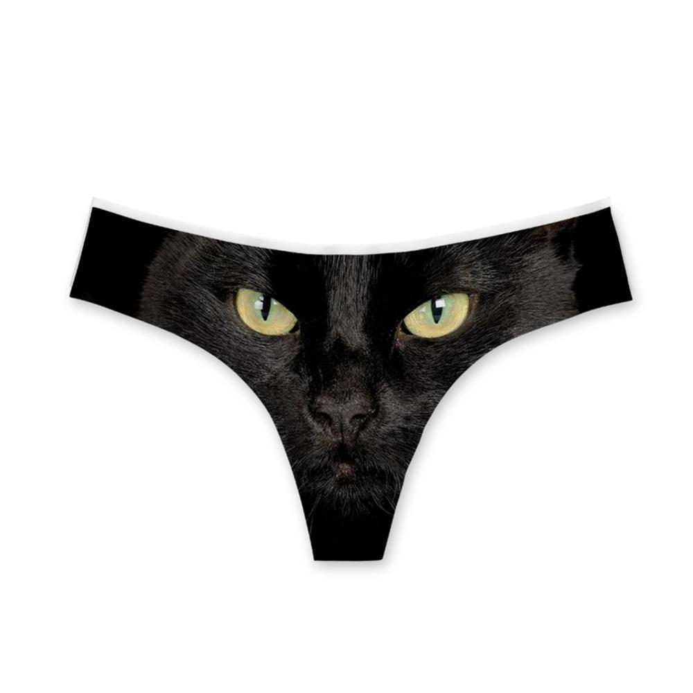 Black Cat Ultra Thin Women Invisible Underwear Spandex Brief  Gas Seamless Crotch knickers Thong Sexy panties For Lady