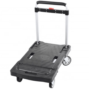 Aluminum Handle & PP Board Convertible Folding Grocery Crate Cart / Hand Truck Dolly with Wheels