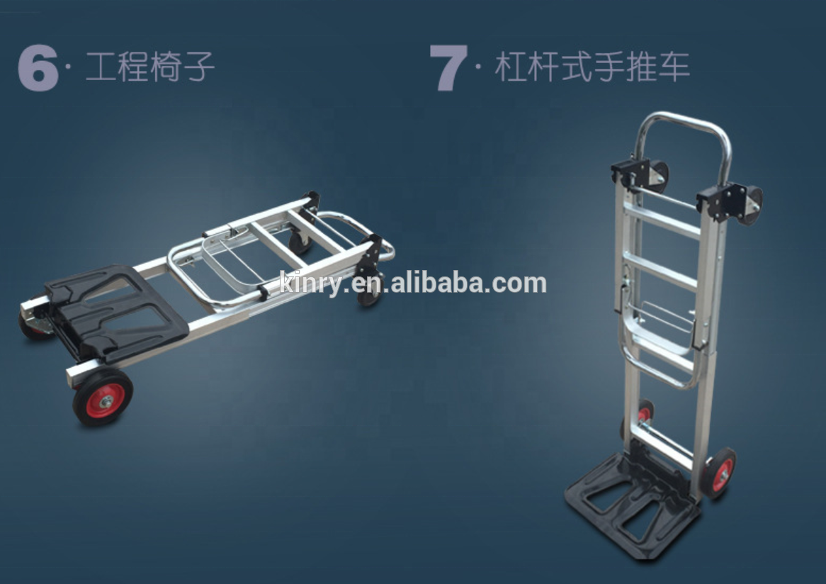 super september quick shipping folding telescopic trolley Multifunctional aluminum Flatbed truck luggage cart