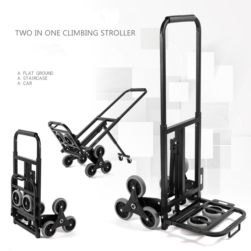 6 wheel shopping cart for climbing stair Three-wheel stair climbing hand portable trolley