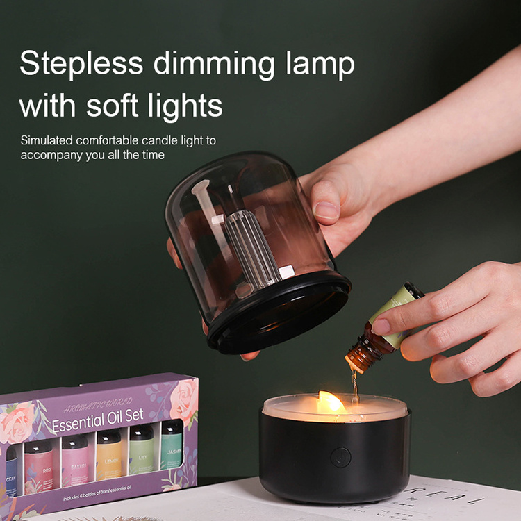 Night Light Cool Mist Ultrasonic Candle Humidifier Aroma Diffuser Usb Mini Air Humidifier With Led Light