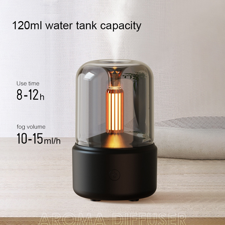 Night Light Cool Mist Ultrasonic Candle Humidifier Aroma Diffuser Usb Mini Air Humidifier With Led Light