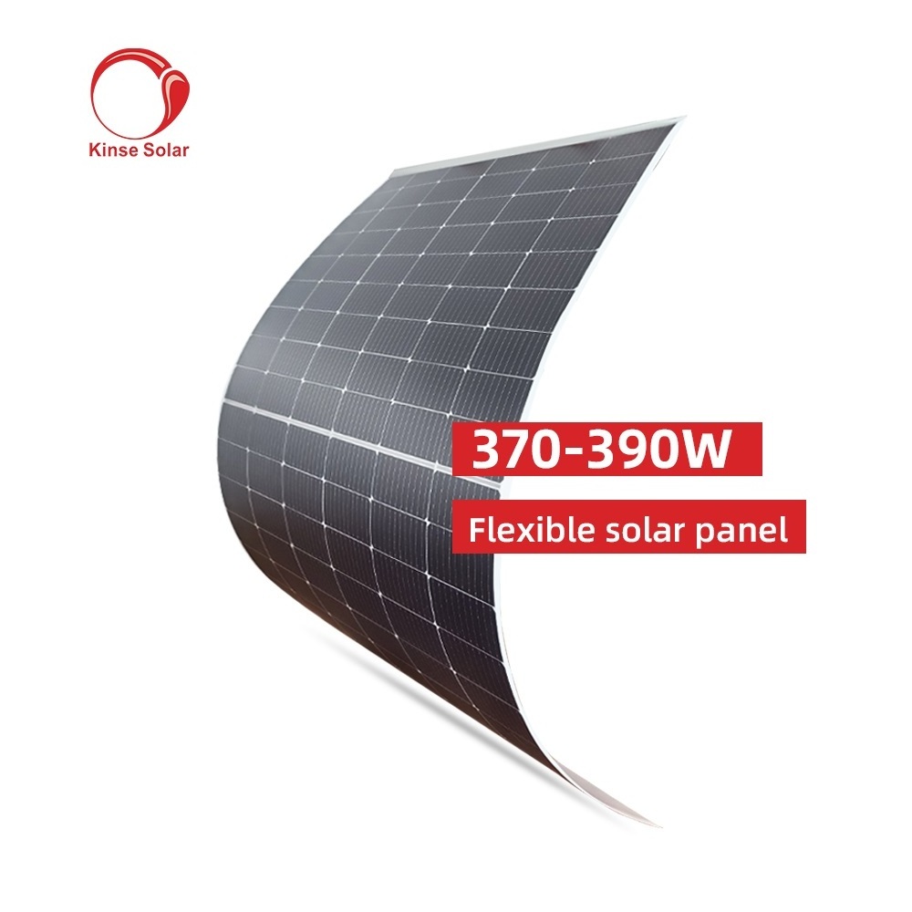 Lightweight High Quality High efficiency Kinse energy 390w Semi Flexible Solar Panel 390 Watt 400w Solar Panel Made In China