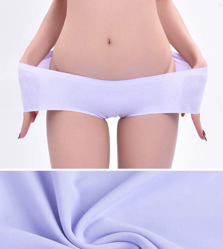 Factory Mid Waist One Piece Female Underwear Breathable Briefs Large Size Laser Cut Ice Silk Women's Panties Seamless Panty