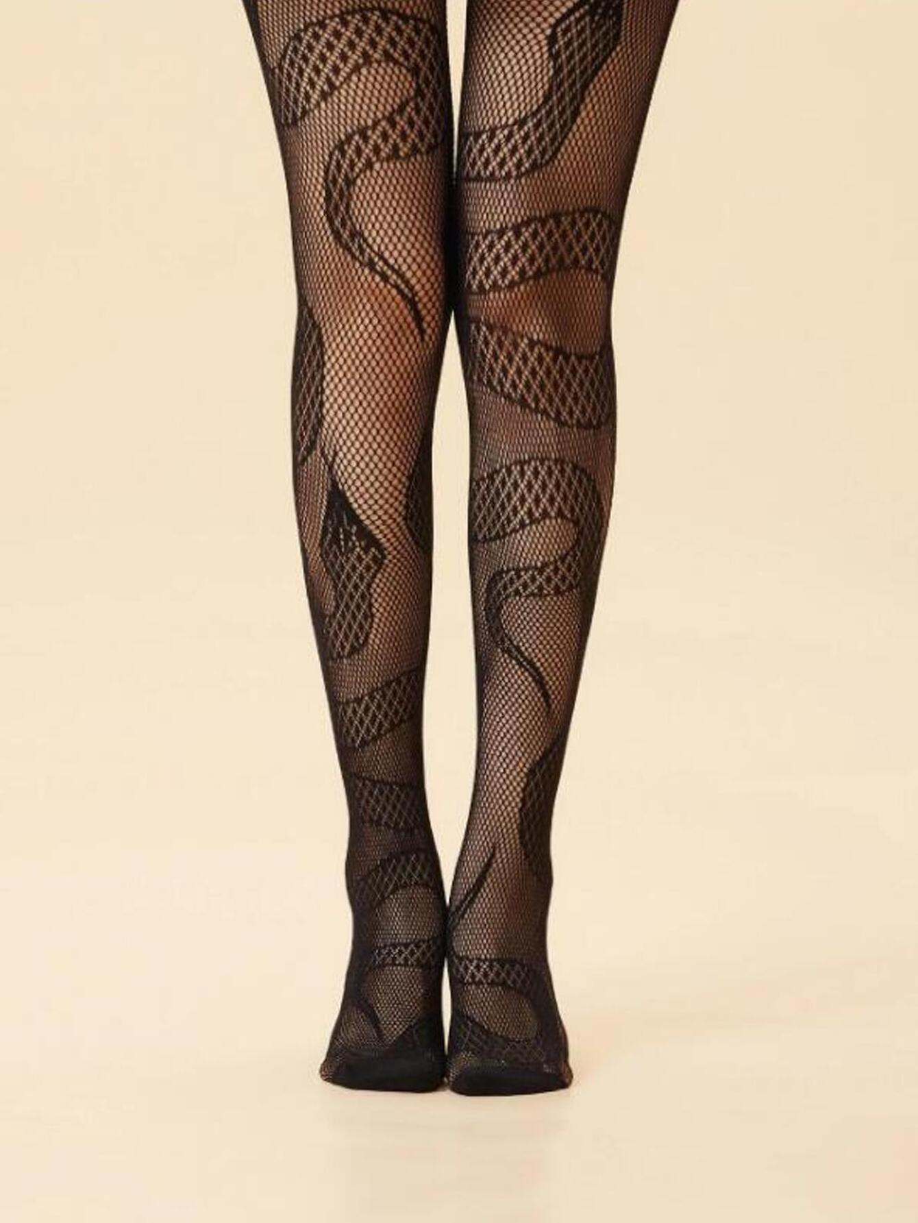 Fashion Breathable Snake Animal Pattern Fishnet Stockings Tights Japan Pantyhose For Women