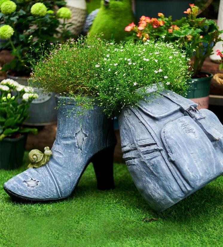 Custom Creative Boots Shaped Flower Vase Ceramic Vases For Home Decor High Heeled Boot Vase Garden Pots and Planters