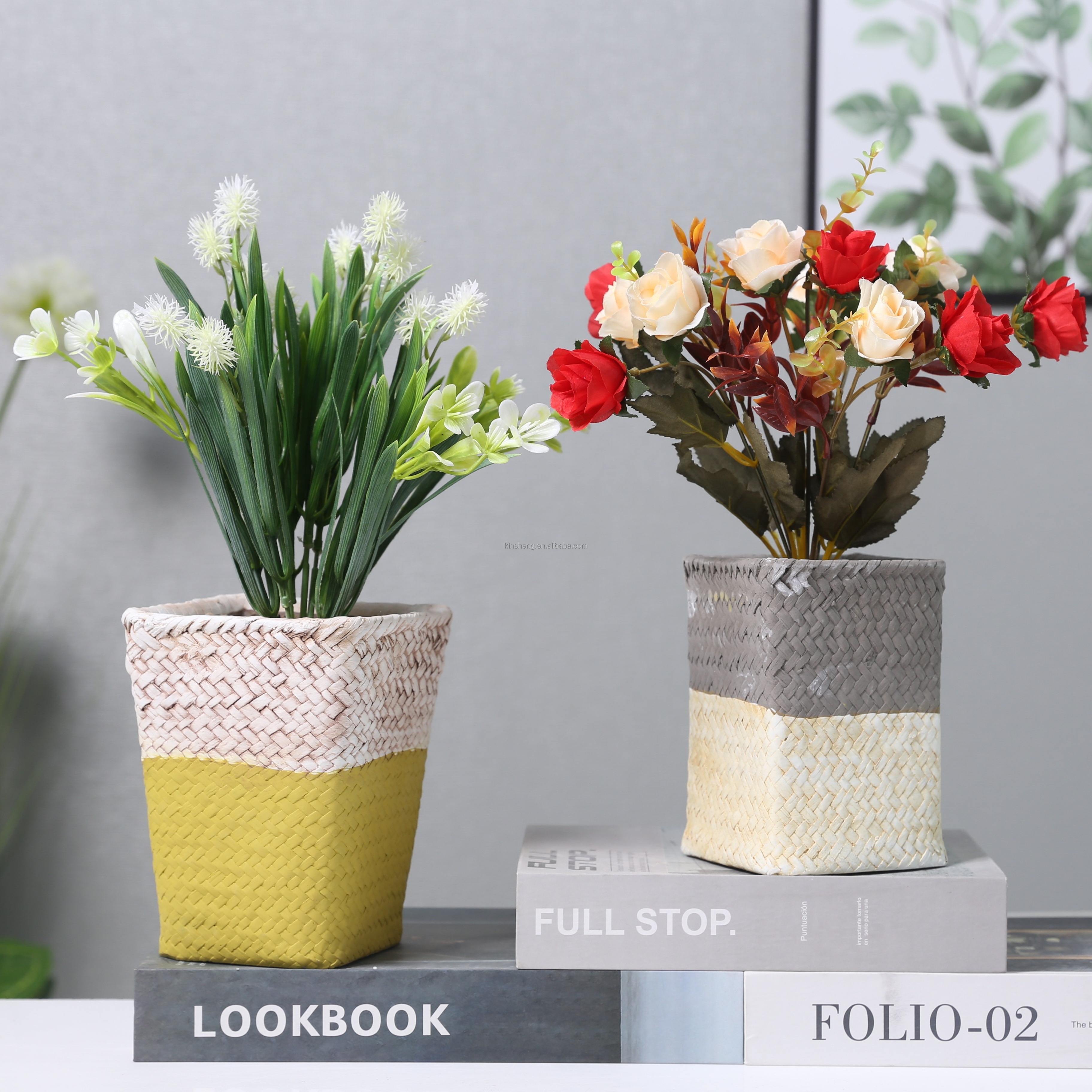 Home Desktop Decorative Cheap Concrete Bonsai Planter Cement Flower Pots Mold Eco-friendly Handmade Modern Indoor Decor