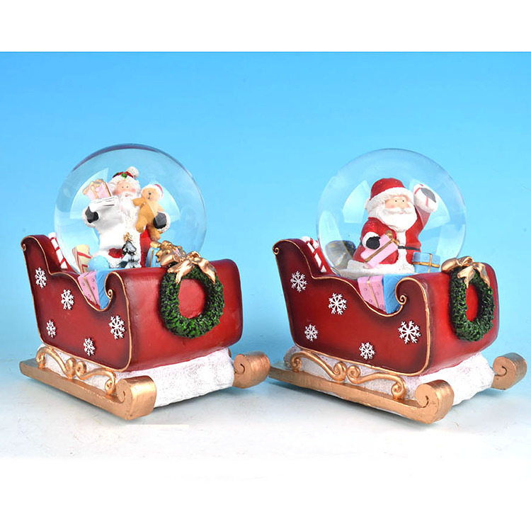 Water Glass Russia Santa Sleigh Souvenir Snow Decoration Led Globe Gift Christmas Christmas Snowball