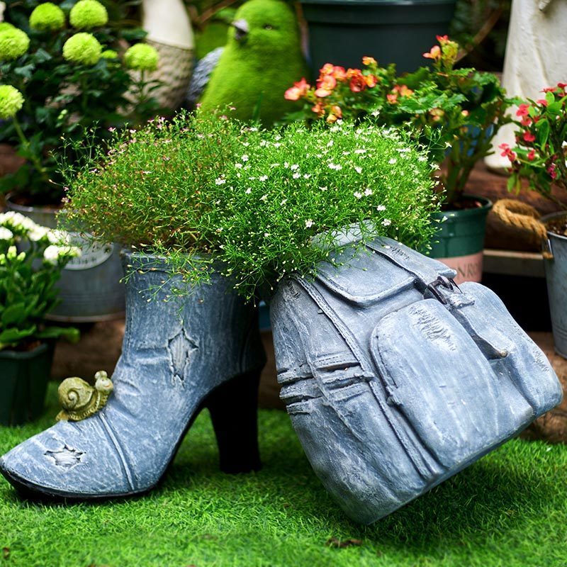 Custom Creative Boots Shaped Flower Vase Ceramic Vases For Home Decor High Heeled Boot Vase Garden Pots and Planters