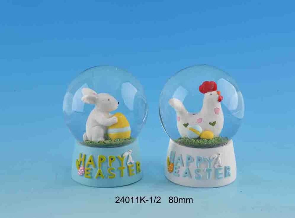 Easter Snow Globe Resin Crafts Animals Snowball Gift Chick Rooster Decor