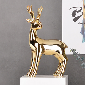 High Quality Porcelain Animal Figurine Deer Home Decoration Ornament Ceramic Reindeer