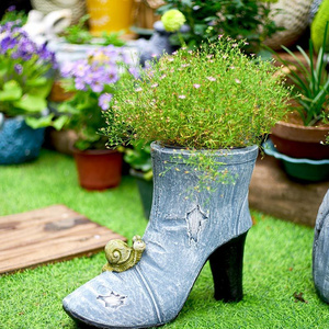 Custom Creative Boots Shaped Flower Vase Ceramic Vases For Home Decor High Heeled Boot Vase Garden Pots and Planters