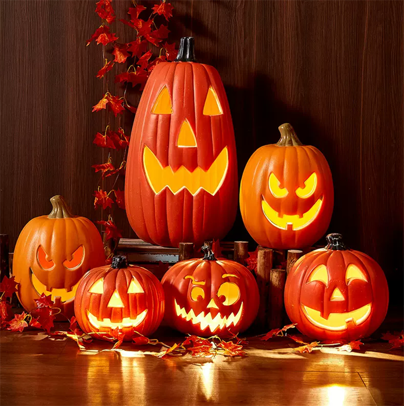 Best Selling Halloween Gifts Crafts Figurines Home Decor LED Halloween Pumpkin With Light Lantern Decorations