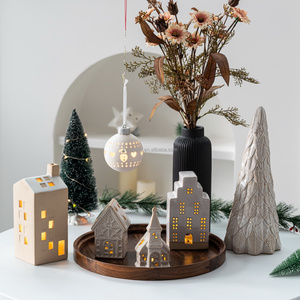 Promotion Product Christmas Light In China Ceramic Christmas Village Houses Personalised Christmas Bauble