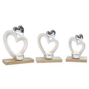 Porcelain Flameless Heart Shaped Artificial Christmas Led Tea Light Candles