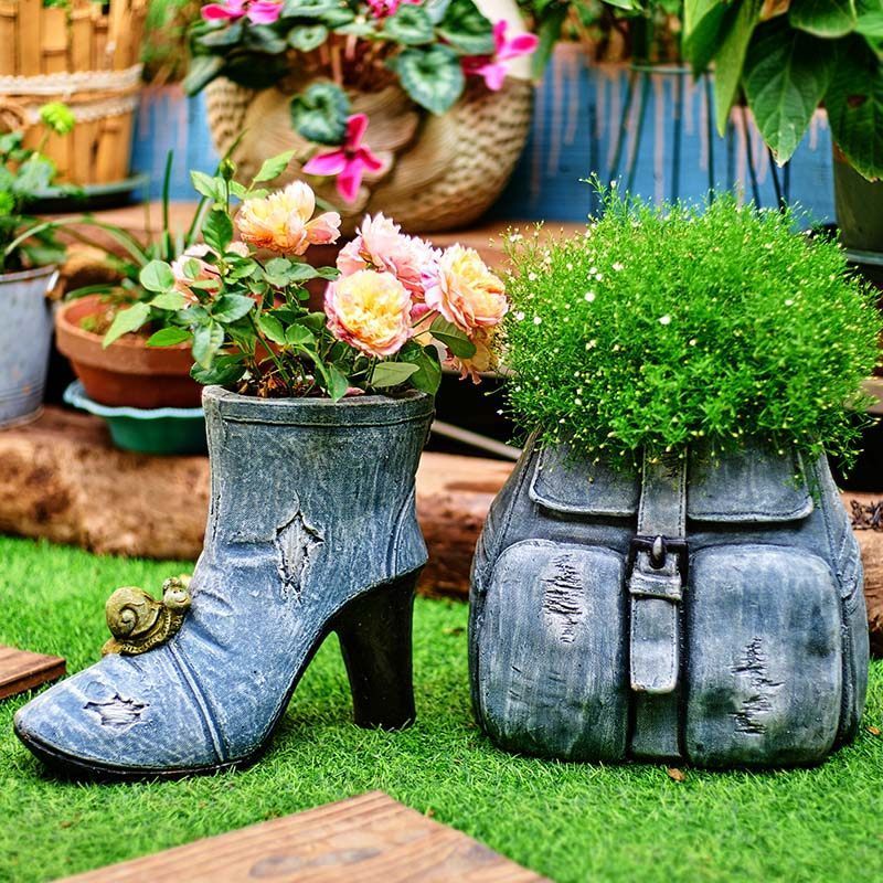 Custom Creative Boots Shaped Flower Vase Ceramic Vases For Home Decor High Heeled Boot Vase Garden Pots and Planters