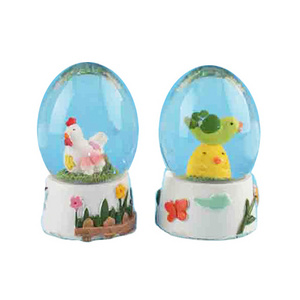 Easter Snow Globe Resin Crafts Animals Snowball Gift Chick Rooster Decor