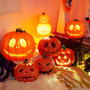 Halloween Gifts Crafts Figurines Home Decor LED Halloween Pumpkin With Light Lantern Decorations