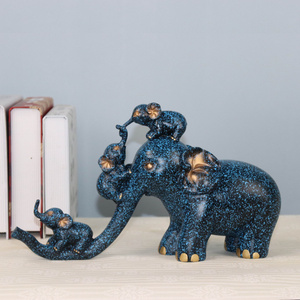 Elephant Figurines Superimposed Creative Animal Statue Elephant Crafts Ornament Vintage Home Decor Custom Resin Europe 5 Days