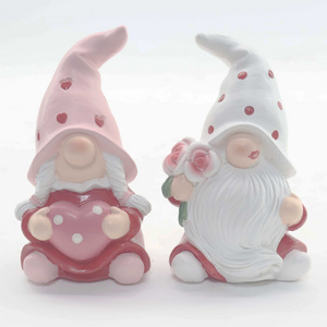 Custom Made Desktop Decoration Pink Grey Dwarf Faceless Gnomes Valentines Figurine